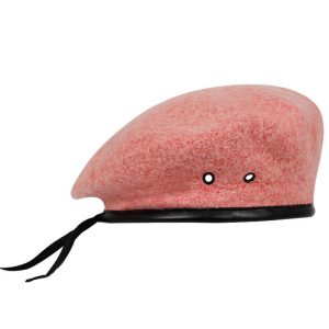 pink beret hat